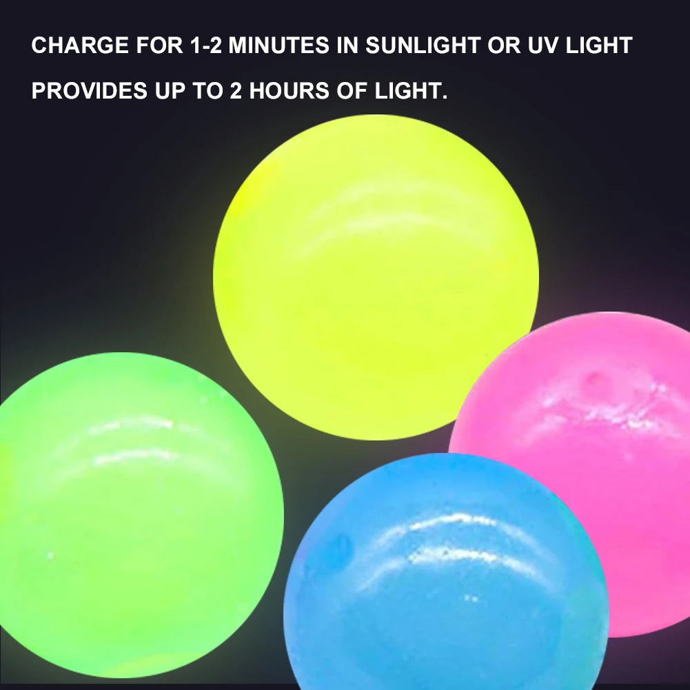 6/12/16PCS Glow in The Dark Sticky Balls