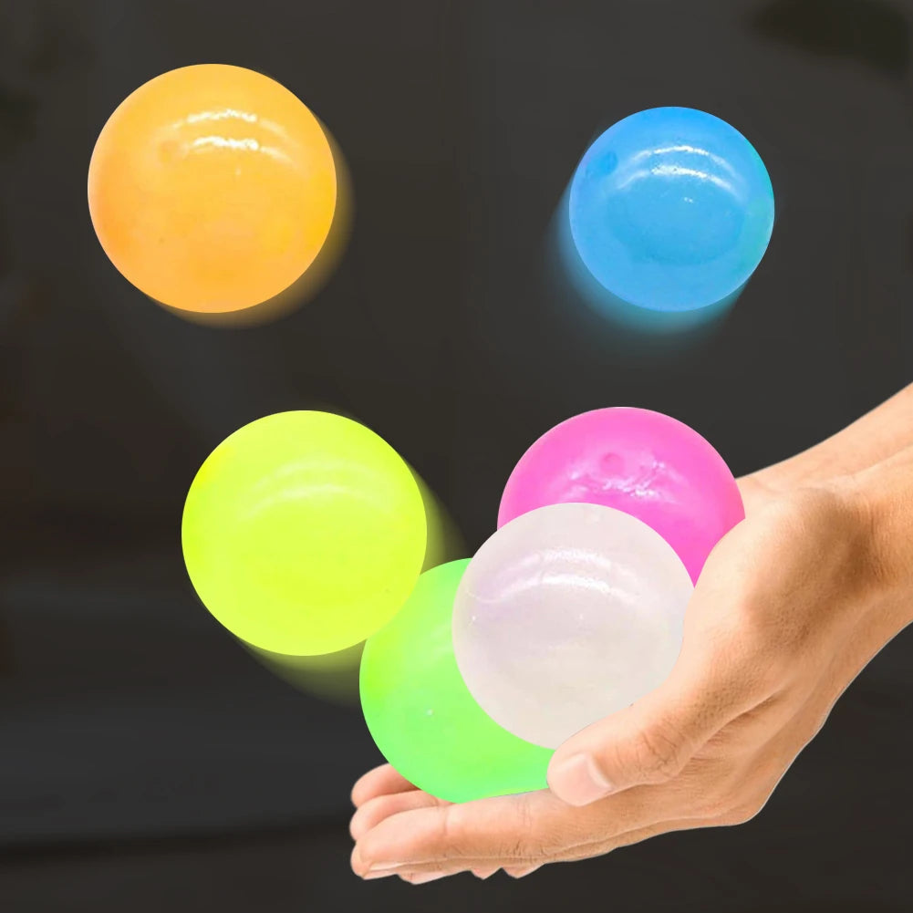 6/12/16PCS Glow in The Dark Sticky Balls