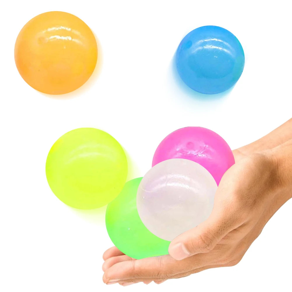 6/12/16PCS Glow in The Dark Sticky Balls